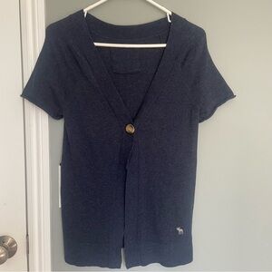 3 for $30 | Vintage Abercrombie & Fitch One Button Navy Blue Cardigan Y2K